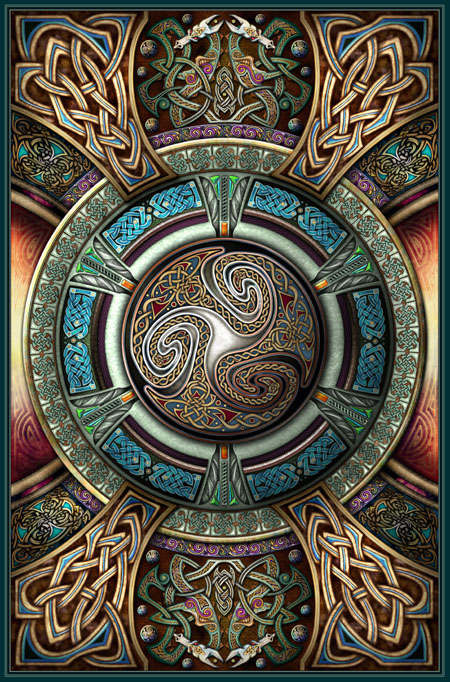 Celtic Knotwork Triskelion Mandala